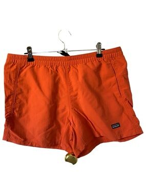 Patagonia Women’s Bright Orange Baggies Line Shorts Size Small